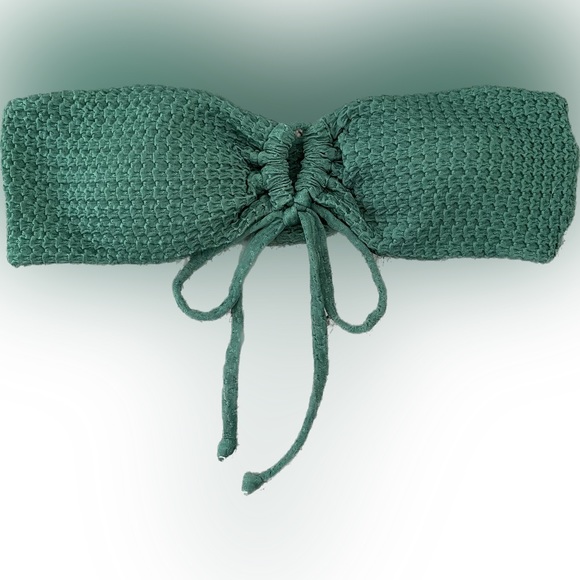 ZAFUL Emerald Green Textured Bandeau Bikini, Size M - Picture 2 of 5